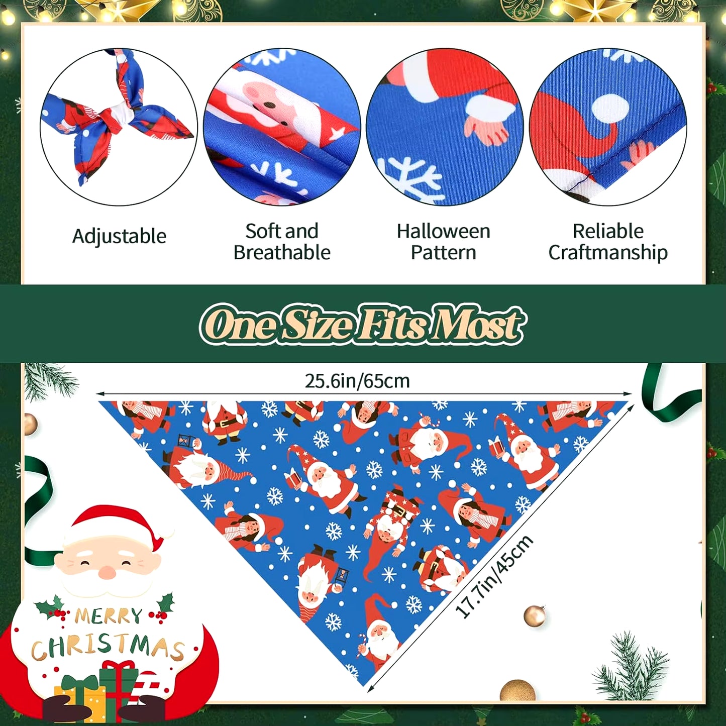 30 Pieces Christmas Dog Bandanas Bulk Xmas Dog Cat Bibs Holiday Pet Costume Dog Christmas Outfit Triangle Scarf Kerchief for Pet