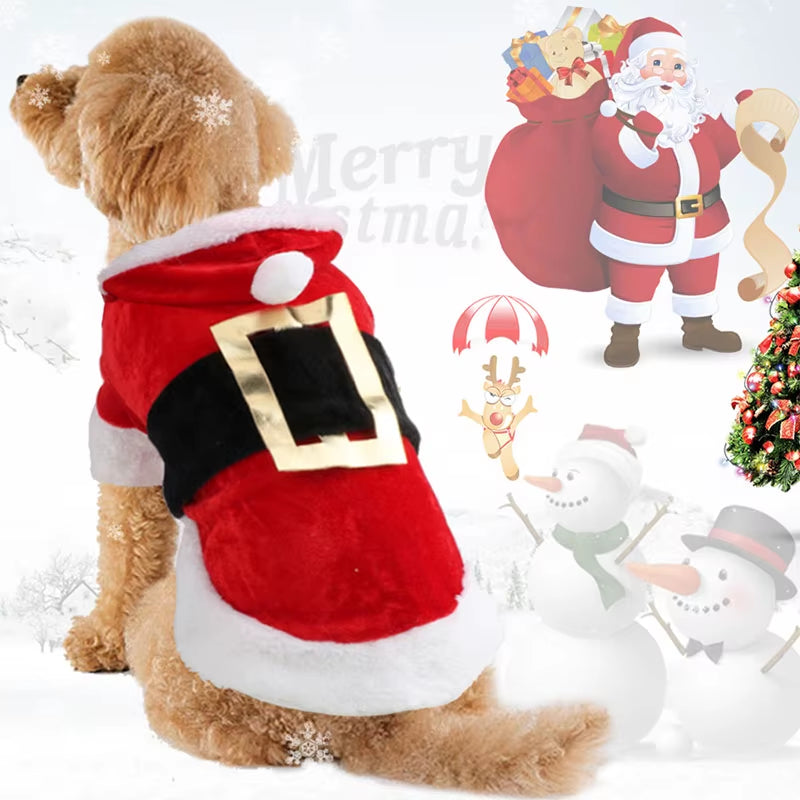 Christmas Dog Clothes for Small Dogs Santa Dog Costume Winter Pet Coats for Poodle Yorkies Chihuahua Clothes Cat Clothing